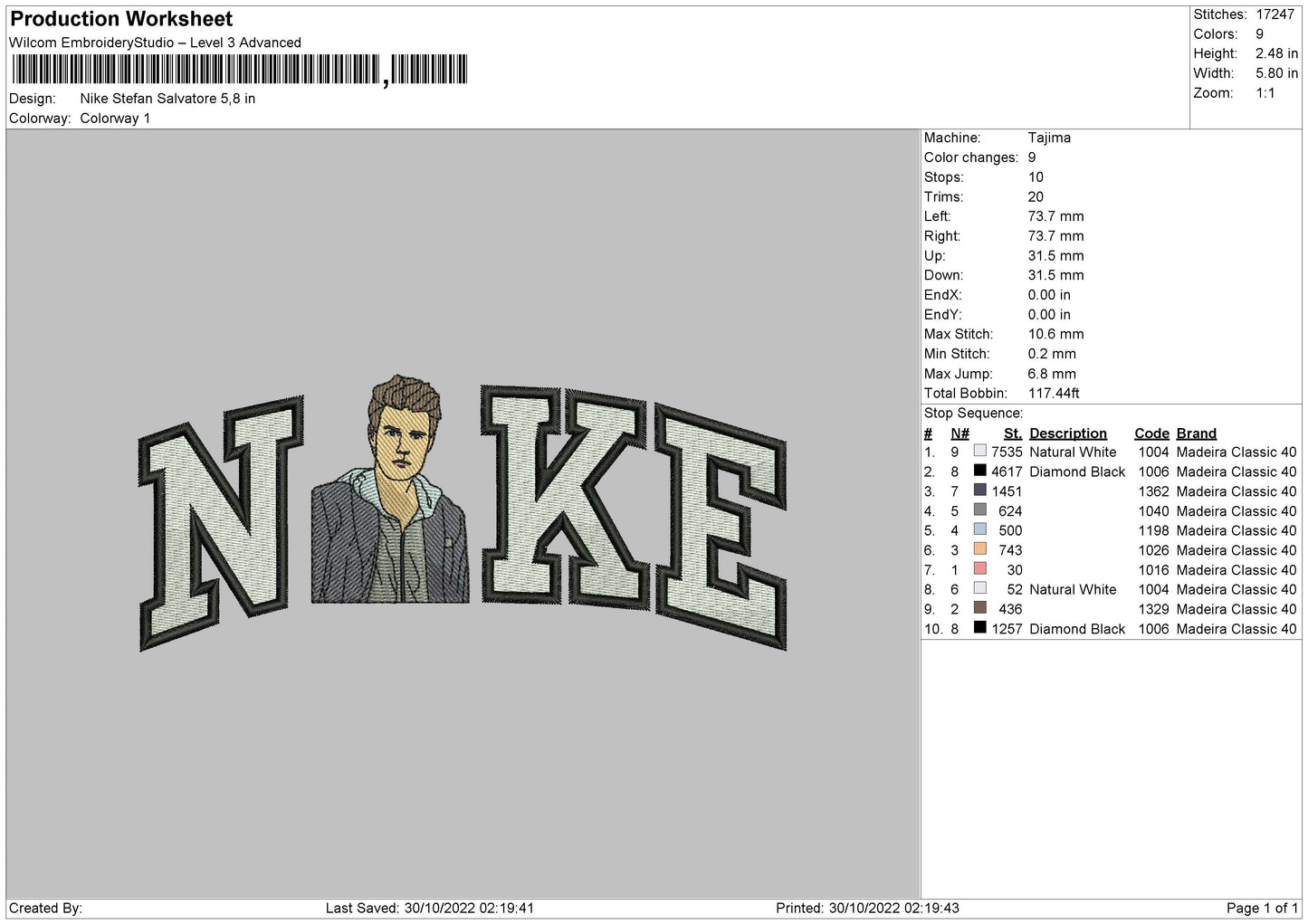 Nike Stefan S Embroidery File 6 sizes