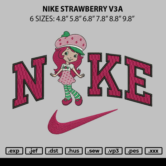 Nike Strawberry V3a Embroidery File 6 sizes