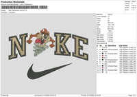 Nike Tasmanian Devil Embroidery File 6 sizes