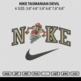 Nike Tasmanian Devil Embroidery File 6 sizes