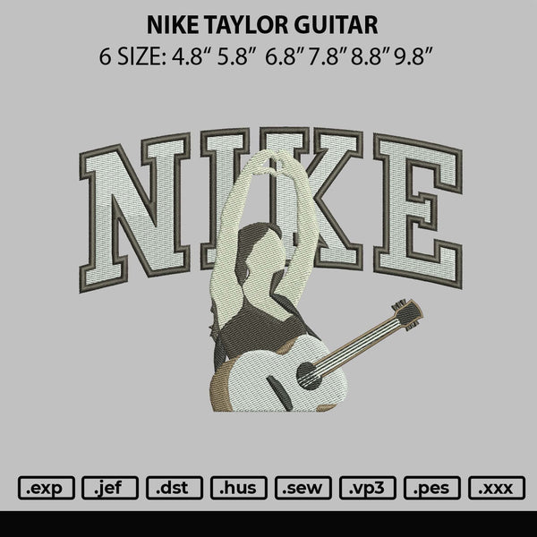 Nike Taylor Guitar Embroidery File 6 sizes