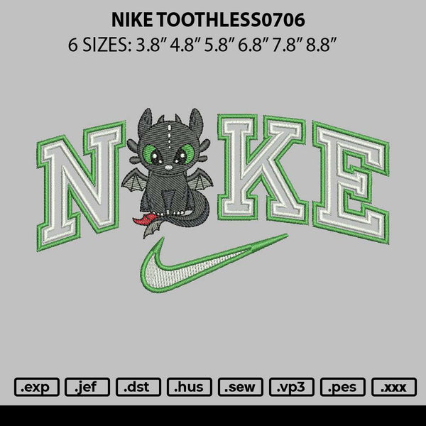 Nike Toothless0706 Embroidery File 6 sizes