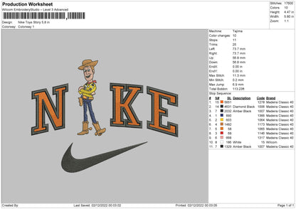 Nike TS Embroidery File 6 sizes