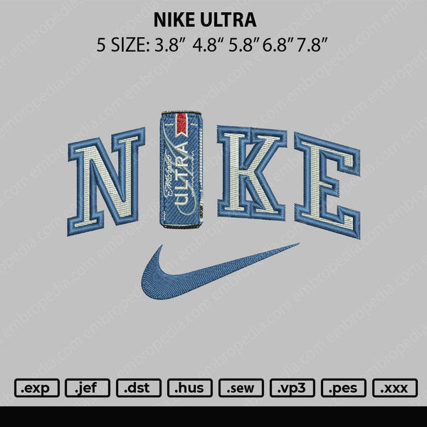 Nike Ultra Embroidery File 5 sizes