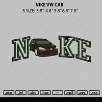 Nike Vw Car Embroidery File 5 sizes