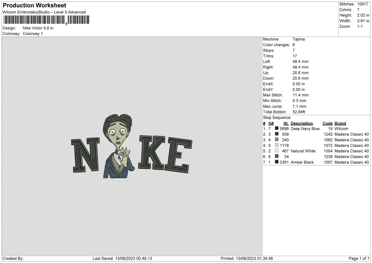 Nike Victor Embroidery File 6 sizes