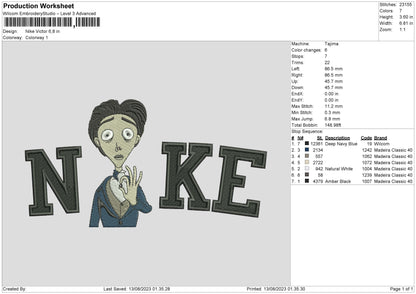 Nike Victor Embroidery File 6 sizes