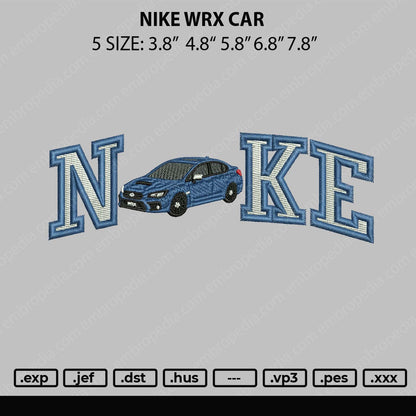 Nike Wrx Car Embroidery File 5 sizes