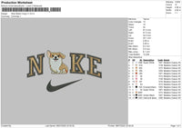 Nike Welsh Corgi V1 Embroidery File 4 sizes