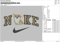 Nike Welsh Corgi V1 Embroidery File 4 sizes