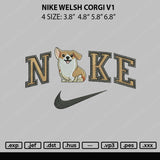 Nike Welsh Corgi V1 Embroidery File 4 sizes