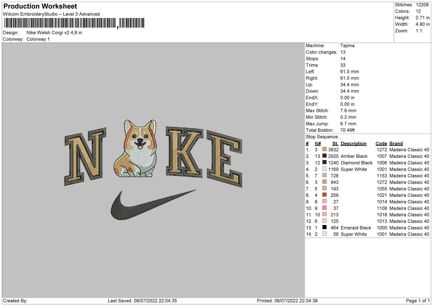 Nike Welsh Embroidery File 4 sizes