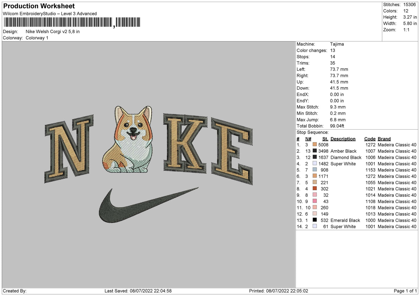 Nike Welsh Embroidery File 4 sizes