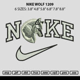 Nike Wolf 1209 Embroidery File 6 sizes