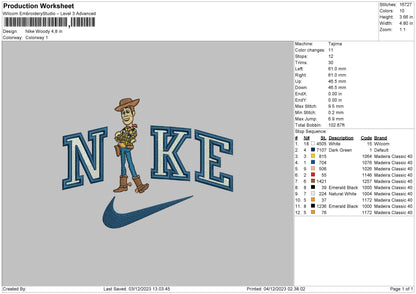 Nike Woody 02 Embroidery File 6 sizes