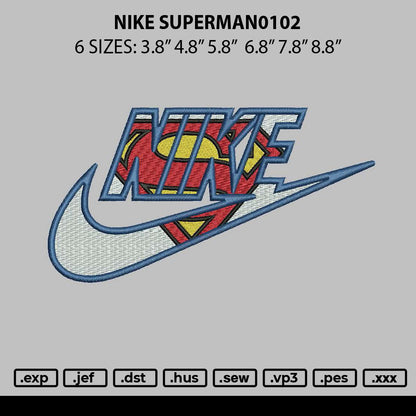 Nike Superman0102 Embroidery File 6 sizes