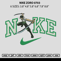 Nike Zoro 0703 Embroidery File 6 sizes