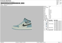 Jordan Blue ice Embroidery File 6 sizes