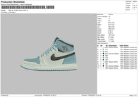 Jordan Blue ice Embroidery File 6 sizes