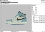 Jordan Blue ice Embroidery File 6 sizes