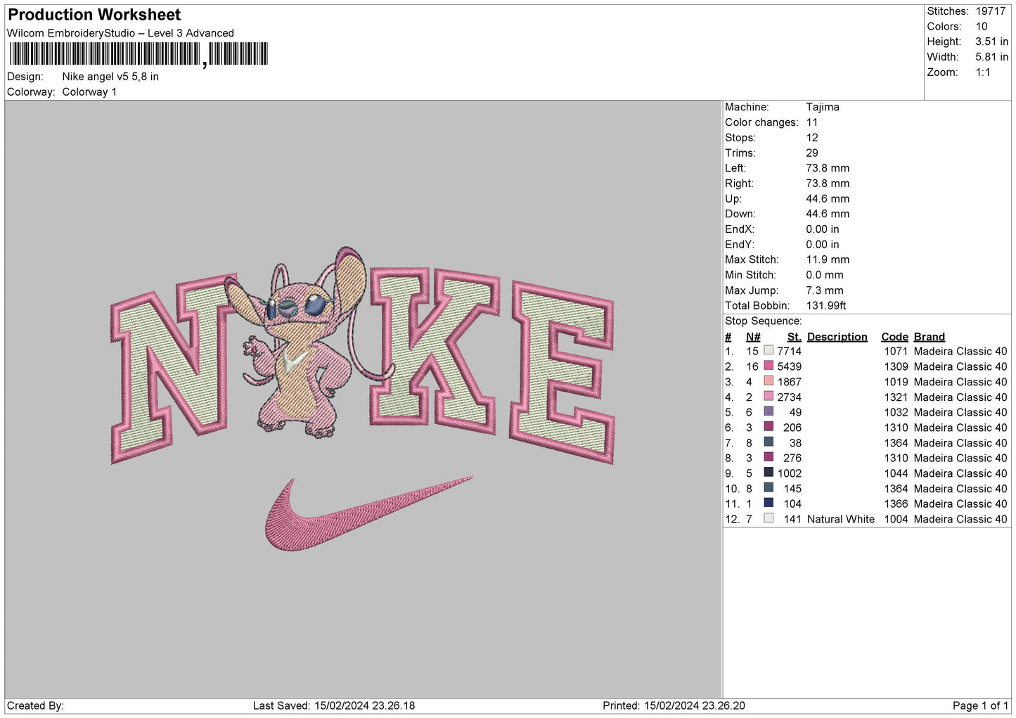 Nike Angle V5 Embroidery File 6 sizes