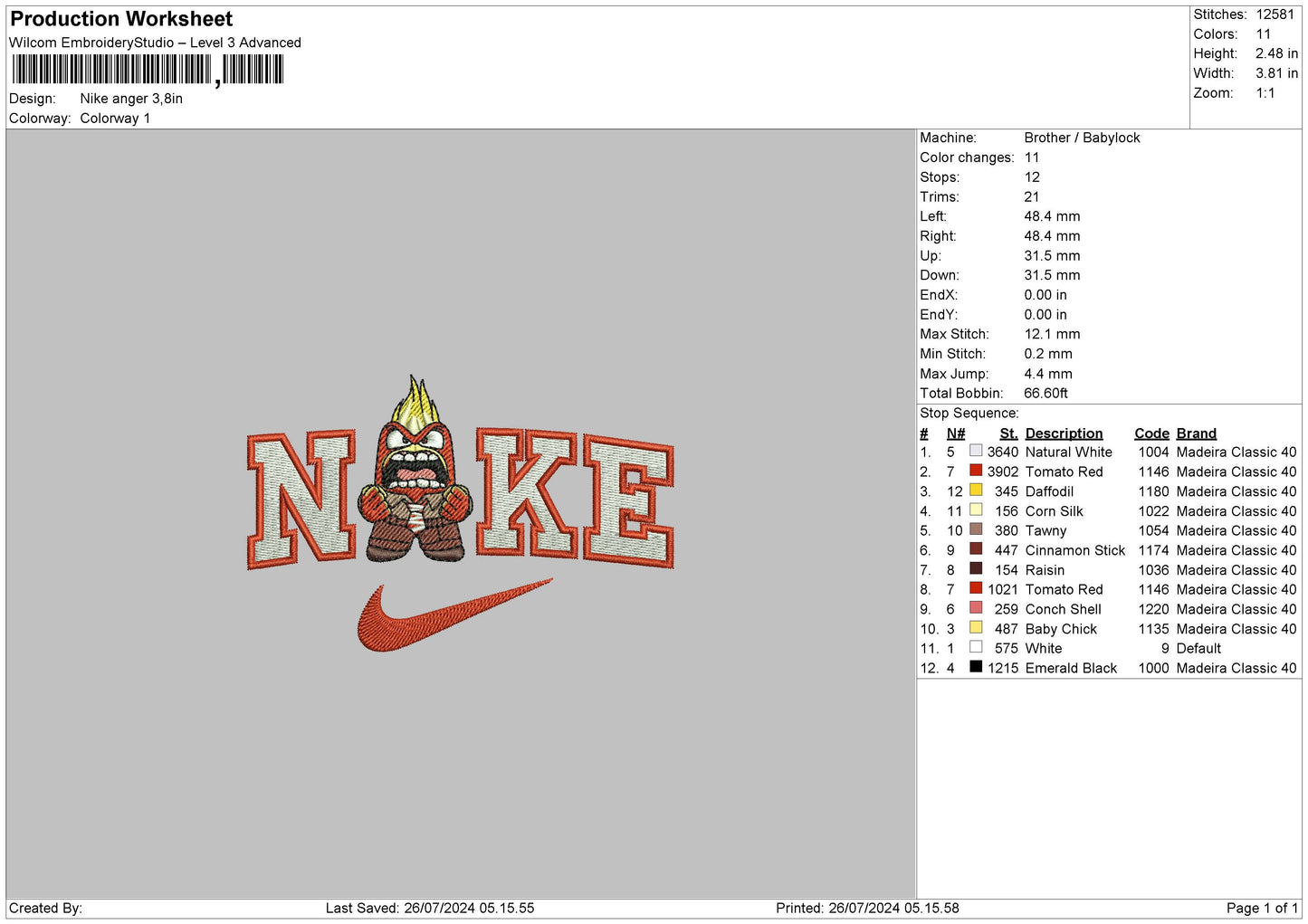 Nike Anger Embroidery File 6 sizes