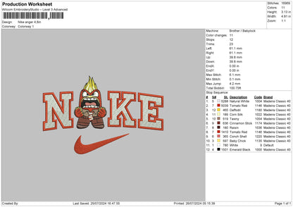 Nike Anger Embroidery File 6 sizes