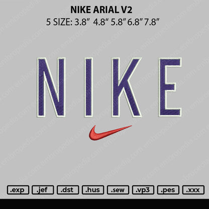 Nike Arial V2 Embroidery File 5 sizes