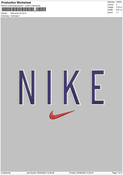 Nike Arial V2 Embroidery File 5 sizes