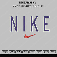 Nike Arial V2 Embroidery File 5 sizes