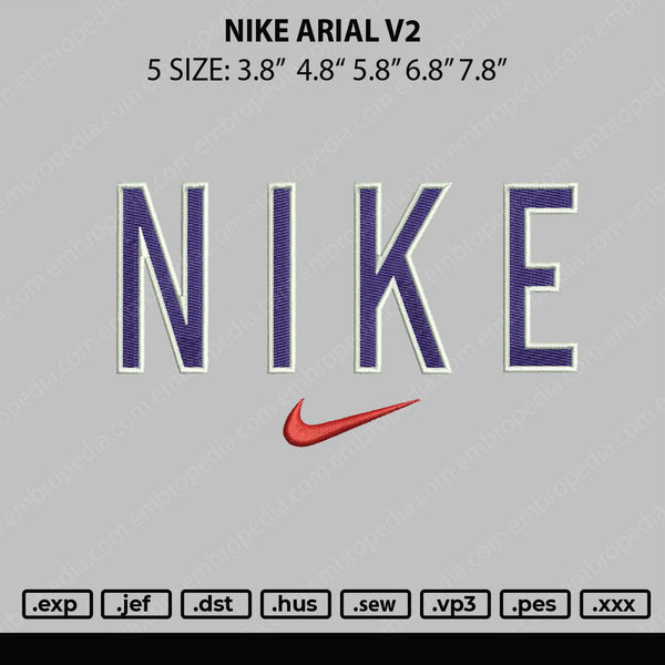 Nike Arial V2 Embroidery File 5 sizes