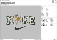 Nike Bambi V1 Embroidery File 6 sizes