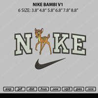 Nike Bambi V1 Embroidery File 6 sizes