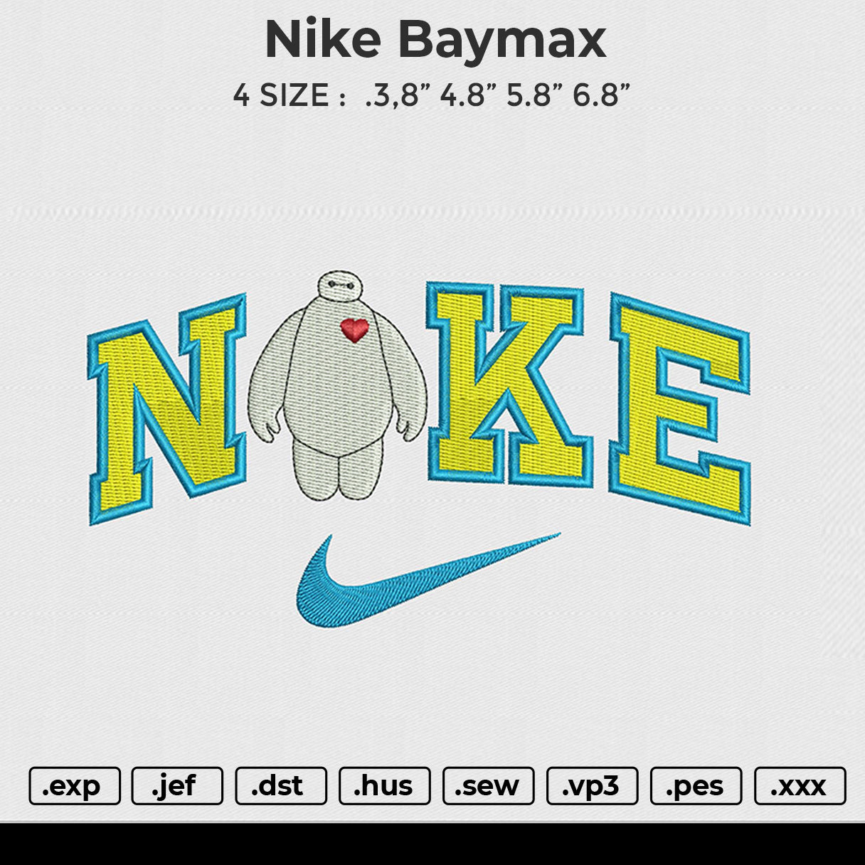 Nike baymax Embroidery Design
