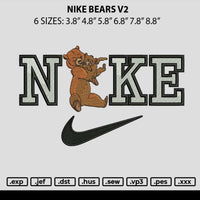 Nike Bears V2 Embroidery File 6 sizes