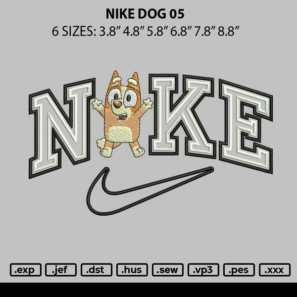 Nike Dog 05 Embroidery File 6 sizes