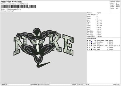 Nike Blackspider Embroidery File 6 sizes