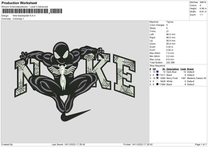 Nike Blackspider Embroidery File 6 sizes