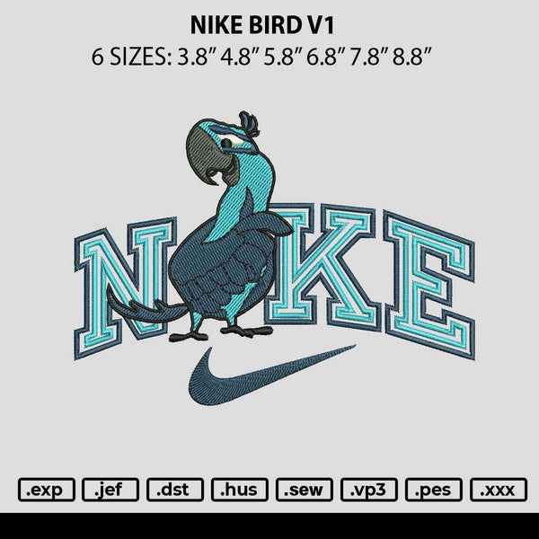 Nike Bird V1 Embroidery File 6 sizes