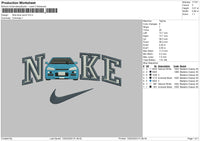 Nike Blue Car V2 Embroidery File 6 sizes