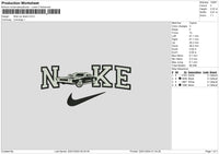 Nike Car Black Embroidery File 6 sizes