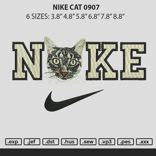 Nike Cat 0907 Embroidery File 6 sizes