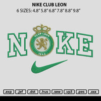 Nike Club Leon Embroidery File 6 sizes