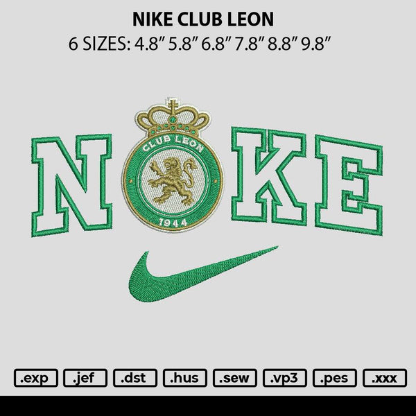 Nike Club Leon Embroidery File 6 sizes