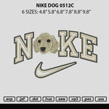 Nike Dog 0512c Embroidery File 6 sizes