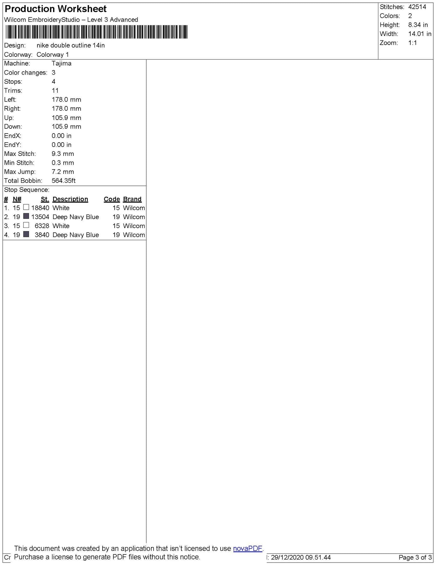 Nike Double Outline Embroidery File 11 Size