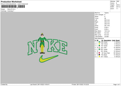 Nike Elf Embroidery File 6 sizes