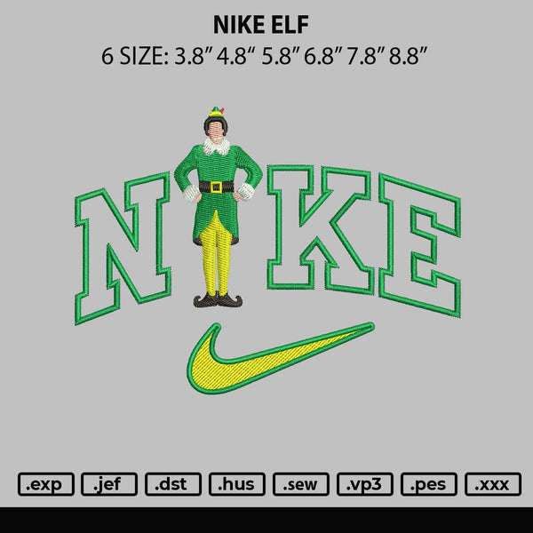 Nike Elf Embroidery File 6 sizes