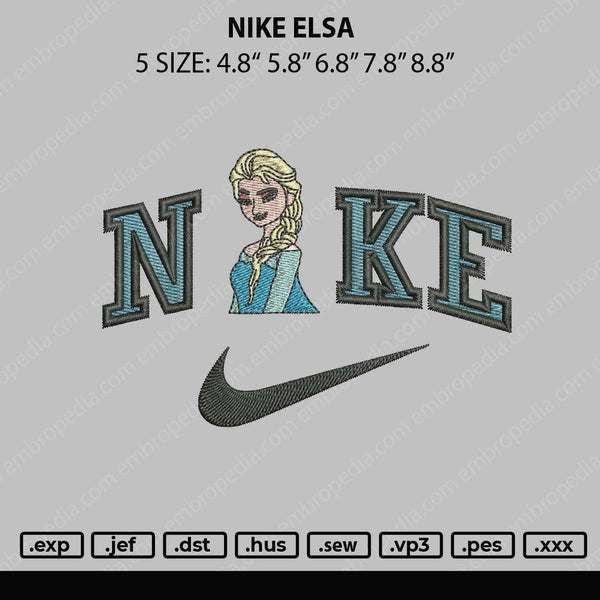 Nike Elsa Embroidery File 6 sizes