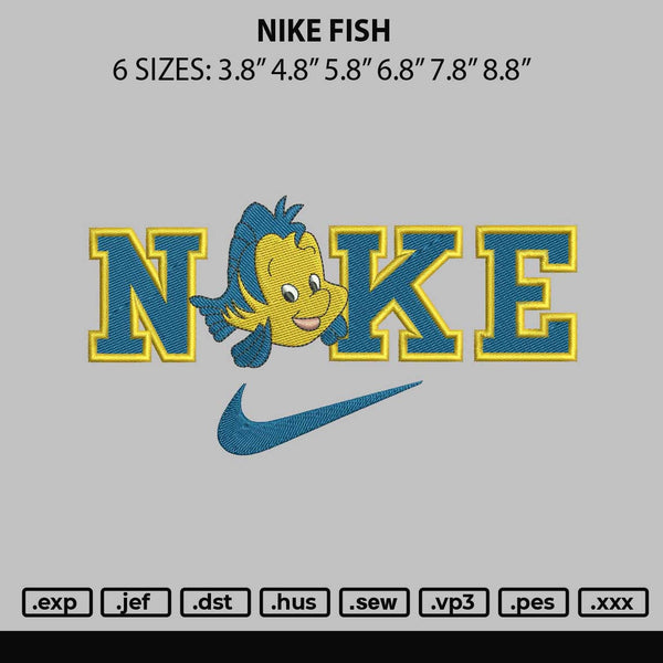 Nike Fish Embroidery File 6 sizes